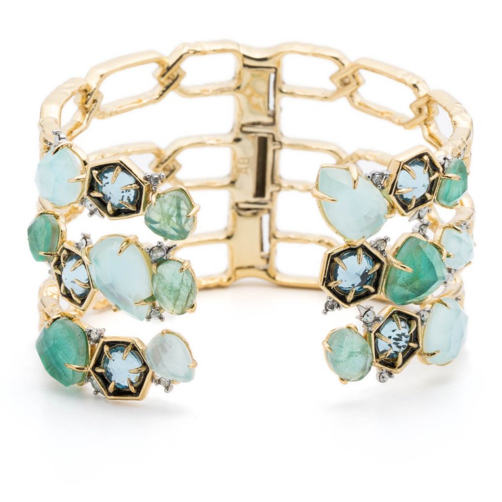 Mosaic Bypass Hinged Bracelet - Picture 1 of 6